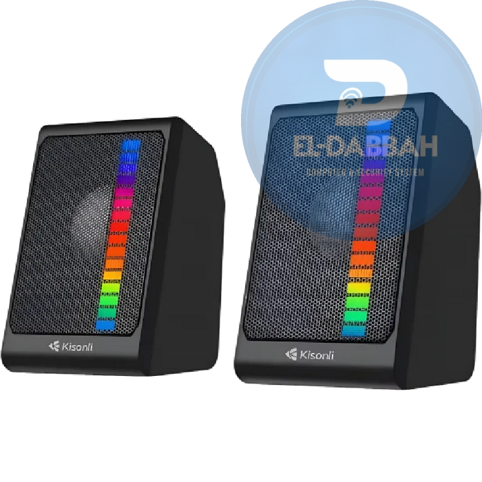 صب كيسونلي X13 صغير بإضاءة LED - سبيكر USB للابتوب والكمبيوتر والموبايل