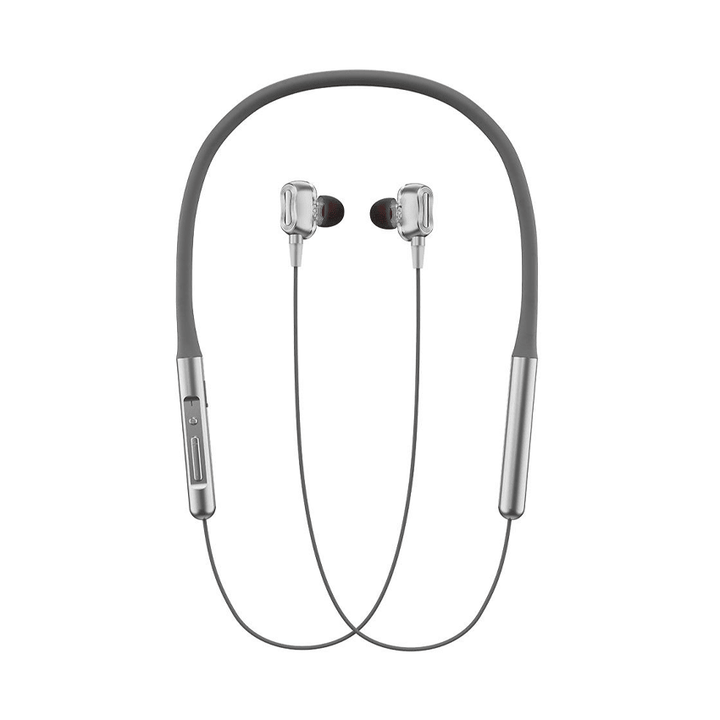 L AVVENTO (HP65S) Neckband Dual Drive Bluetooth Wireless Earphones Waterproof - Silver-Earphone-L'AVVENTO-Earphone, Mobile / Tablet-الدباح-El Dabbah