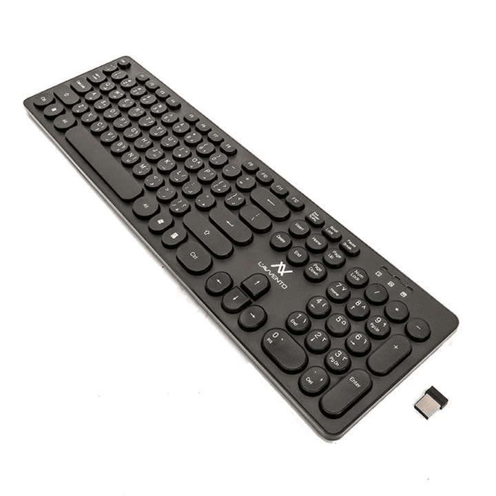 L AVVENTO (KB206) 2.4G Wireless Keyboard – US+Arabic layout Injection – Black-KB206-Keyboard-L'AVVENTO-Computer Accessories, COMPUTERS, Keyboard-الدباح-El Dabbah