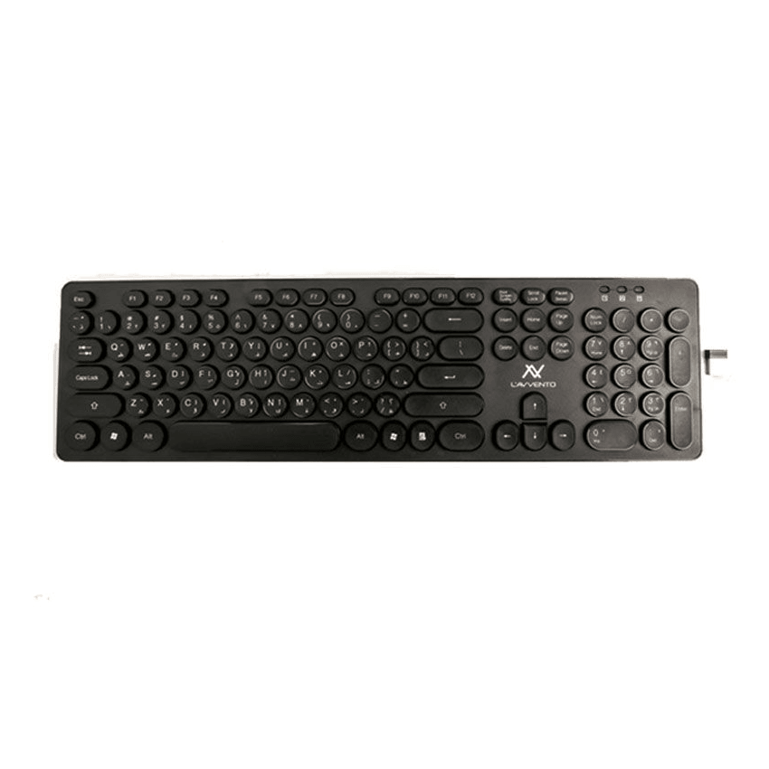 L AVVENTO (KB206) 2.4G Wireless Keyboard – US+Arabic layout Injection – Black-KB206-Keyboard-L'AVVENTO-Computer Accessories, COMPUTERS, Keyboard-الدباح-El Dabbah