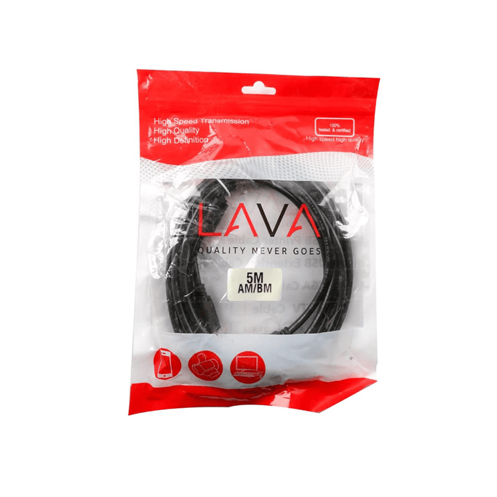 LAVA Printer Cable 5M-Printer Cable-LAVA-Computer Accessories, COMPUTERS, PC Cables, Printer Cable-الدباح-El Dabbah