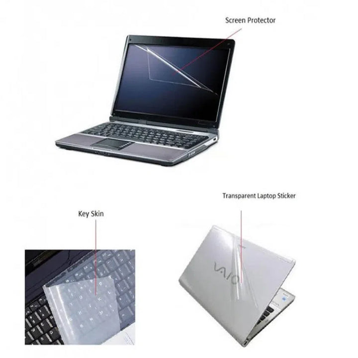 Brand: Generic

Type: Protective Sticker for Laptop

Size: 15.6"

Screen Protector

Protects Your Laptop Screen from Scratches and Dust
Don't Impede the Operation of the Device After Application
Designed with Three Layers to Ensure Higher Protection
Transparent Laptop Sticker
Made of High Quality
Easy to Apply and Remove
Protect Your Laptop Against Abrasion and Damage

Key Skin

Waterproof and Dustproof Protect your Laptop Against Dust
It Protects the Keyboard and Makes it Look Good
الدباح-eldabbah