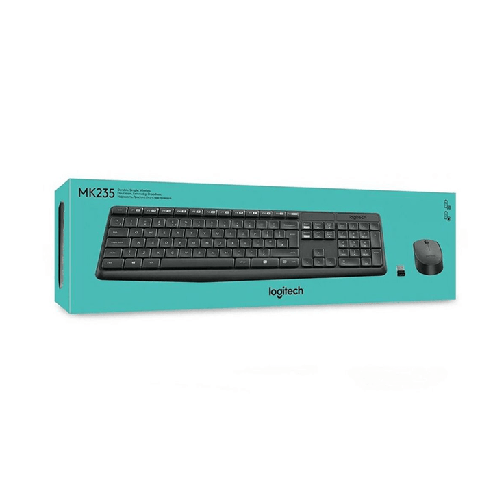 Logitech MK235 Wireless Keyboard and Mouse - Black-Combo KeyBoard and Mouse-Logitech-Computer Accessories, COMPUTERS, Keyboard, Wireless Mouse-الدباح-El Dabbah