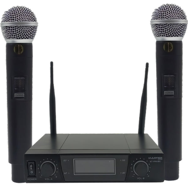 MASTER TEAM Wireless MICROPHONE system 2 channel WM-88U WITH 2 miceldabbah-الدباح