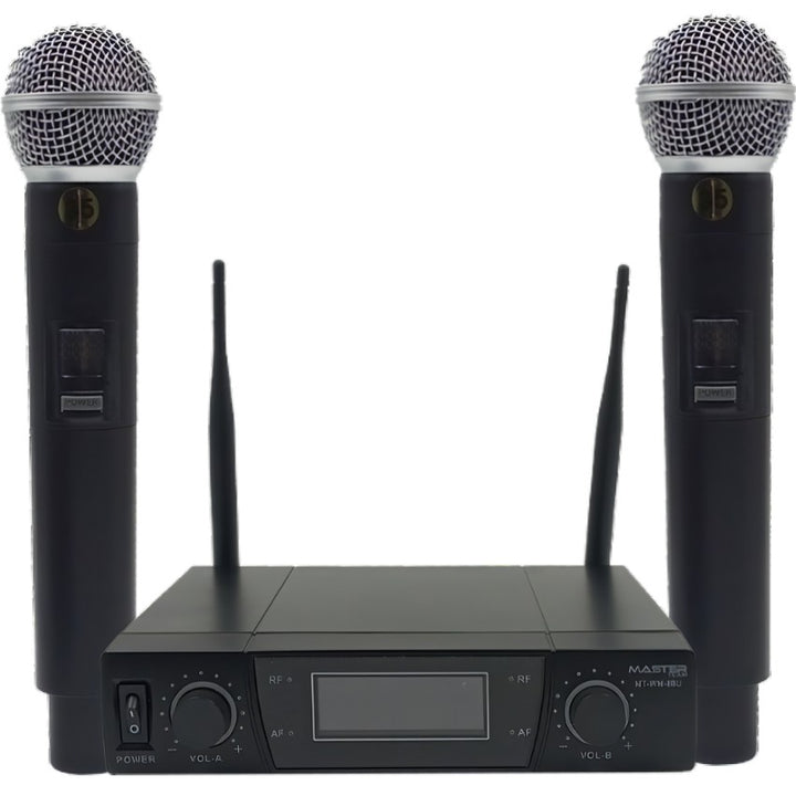 MASTER TEAM Wireless MICROPHONE system 2 channel WM-88U WITH 2 miceldabbah-الدباح