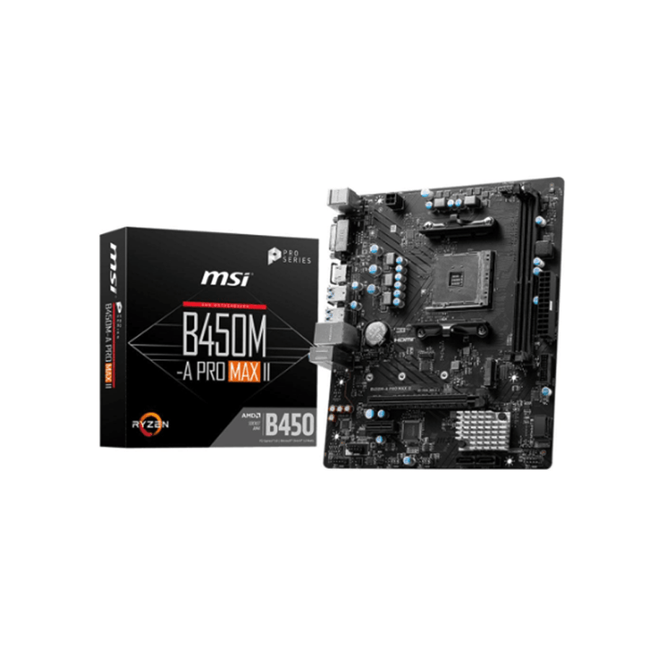 MSI B450M-A PRO MAX II AMD Socket AM4 PC Mother Board (NEW)-Motherboard-MSI-COMPUTERS, Motherboard, PC Component-الدباح-El Dabbah