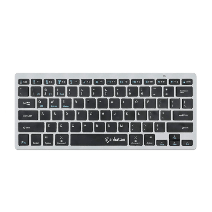 Manhattan KB-03-B Ultra Slim Dual-Mode Wireless Keyboard - Dark Gray / Black-Keyboard-Manhattan-Computer Accessories, COMPUTERS, Keyboard-الدباح-El Dabbah