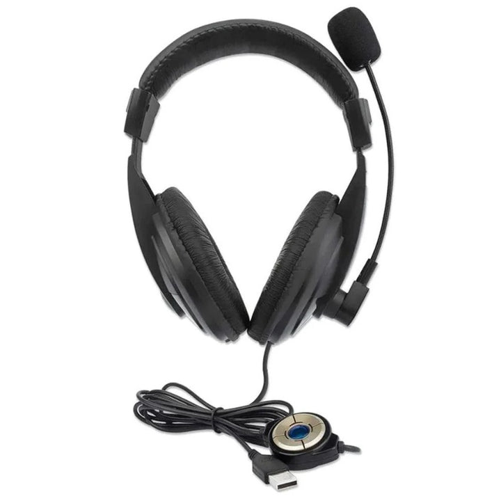 Manhattan (HP357)  Wired Stereo HeadPhone USB Wired-Black-eldabbah-الدباح