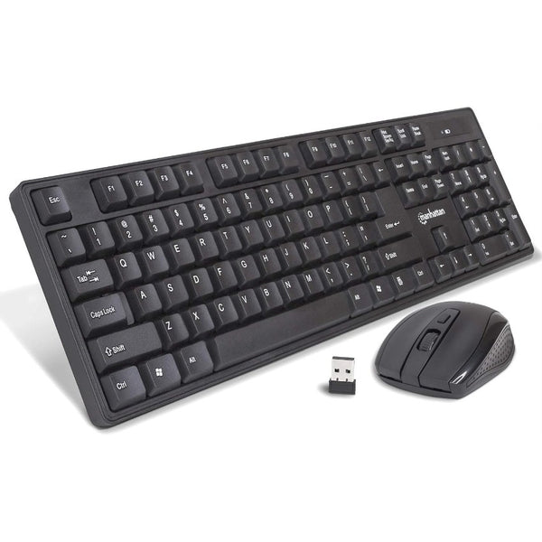 Manhattan Wireless Keyboard and Optical Mouse Set - 178990 - Black-eldabbah-الدباح