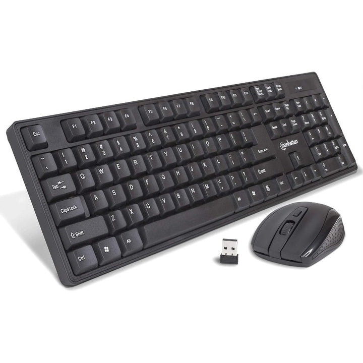 Manhattan Wireless Keyboard and Optical Mouse Set - 178990 - Black-eldabbah-الدباح