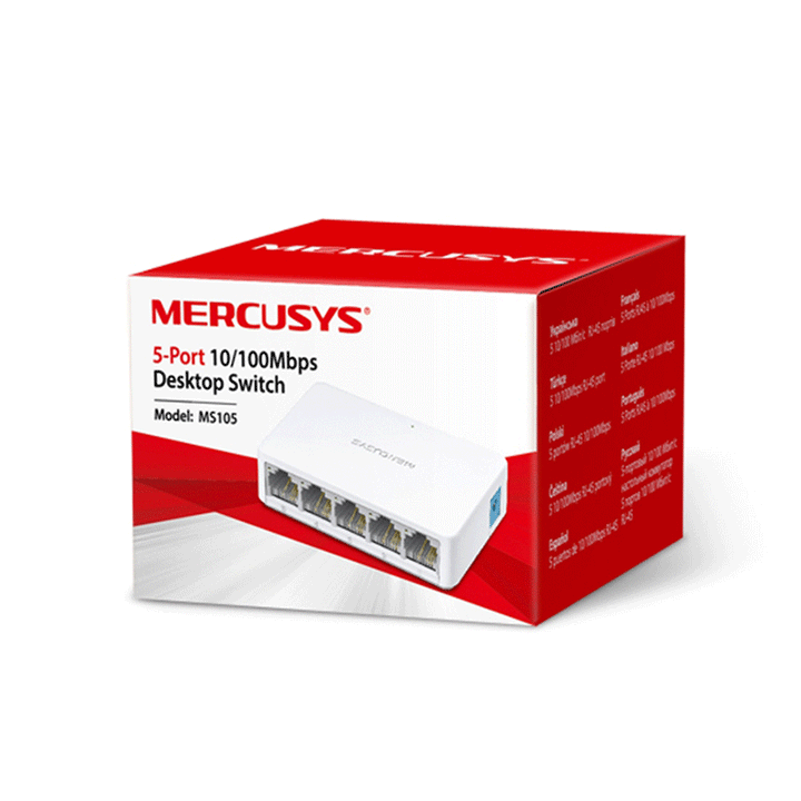 Mercusys MS-105 5-PORT Network Switch 10/100Mbps-NETWORK SWITCH-Mercusys-NETWORK, SWITCH-الدباح-El Dabbah