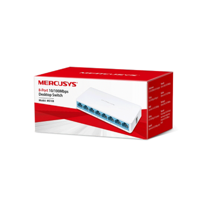 Mercusys MS-108 8-PORT Network Switch 10/100Mbps-NETWORK SWITCH-Mercusys-NETWORK, SWITCH-الدباح-El Dabbah