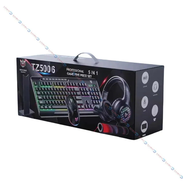 ONIKUMA GAMING 5 IN1 COMBO TZ 5006--الدباح ستور----”" 
مجموعة ألعاب ONIKUMA TZ5006 5 في 1 - لوحة مفاتيح RGB، ماوس USB، سماعة رأس، والمزيد-- -eldabbah--
