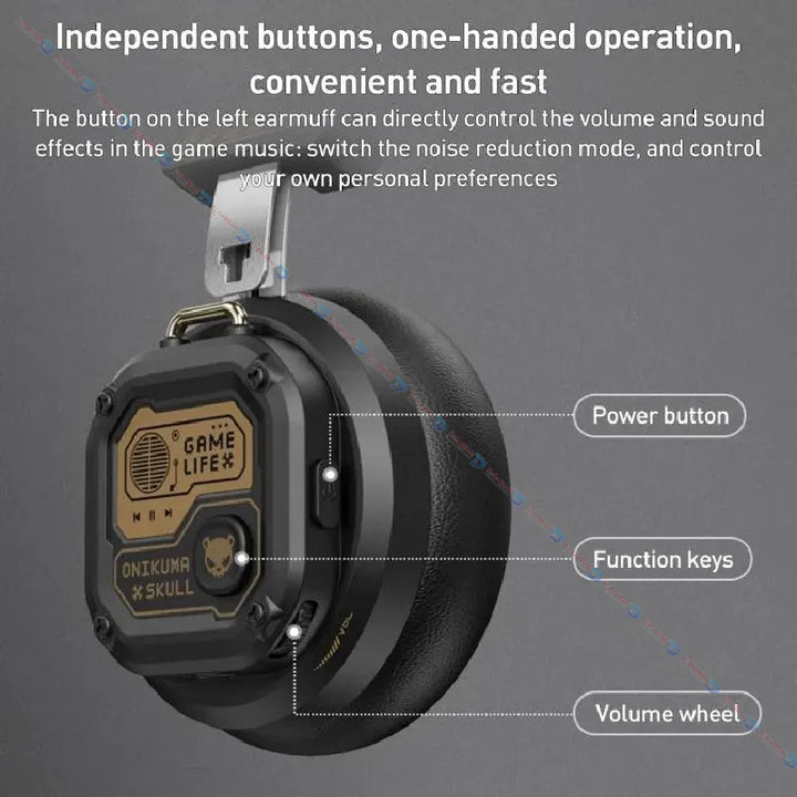 ONIKUMA GT803 Wireless Gaming Headphones--الدباح ستور----”" سماعات GT803 سماعة ألعاب لاسلكية مع ميكروفون، تصميم كلاسيكي، وبطارية تدوم 50 ساعة  -eldabbah--