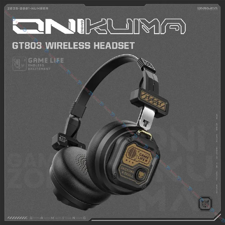 ONIKUMA GT803 Wireless Gaming Headphones--الدباح ستور----”" سماعات GT803 سماعة ألعاب لاسلكية مع ميكروفون، تصميم كلاسيكي، وبطارية تدوم 50 ساعة  -eldabbah--