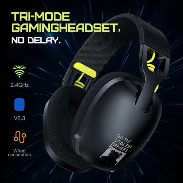 Onikuma B2 WIRELESS Gaming Headphones--الدباح ستور----”" سماعات B2 سماعات رأس لاسلكية مع 2.4G وبلوتوث 5.3 بنظام مزدوج، تصميم مقاوم للماء ، وبطارية تدوم 25 ساعة B2 Wireless Headset with -eldabbah--