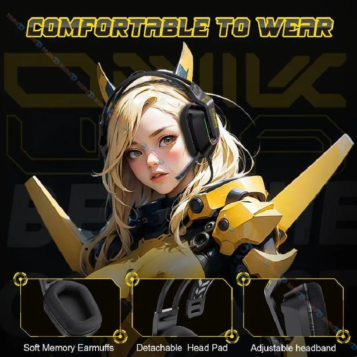 Onikuma X13 Gaming Headset RGB Stereo Sound--الدباح ستور----”" سماعات X13 سماعات ألعاب سلكية مع إضاءة آر جي بي وميكروفون مدمج، اتصال يو إس بي و3.5 مم، وكابل 2.2 متر -eldabbah--