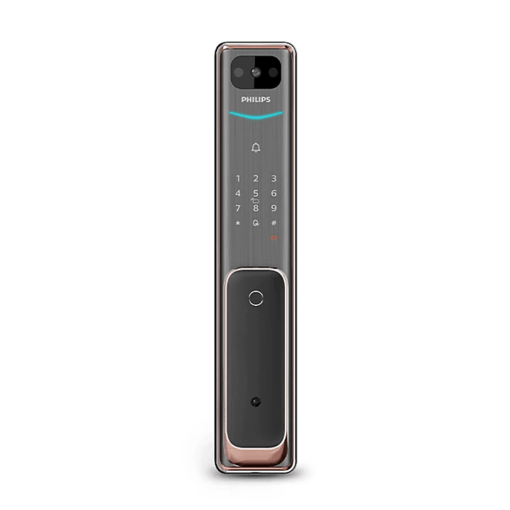 Philips ALPHA- VP-5HWS Push-Pull Smart  Video Door Lock  (Copper) - eldabbah-الدباح