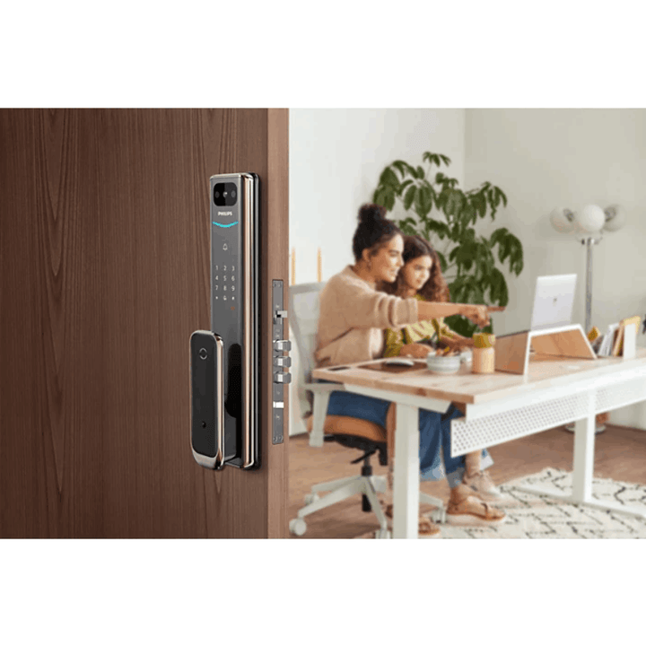 Philips ALPHA- VP-5HWS Push-Pull Smart  Video Door Lock  (Copper) - eldabbah-الدباح