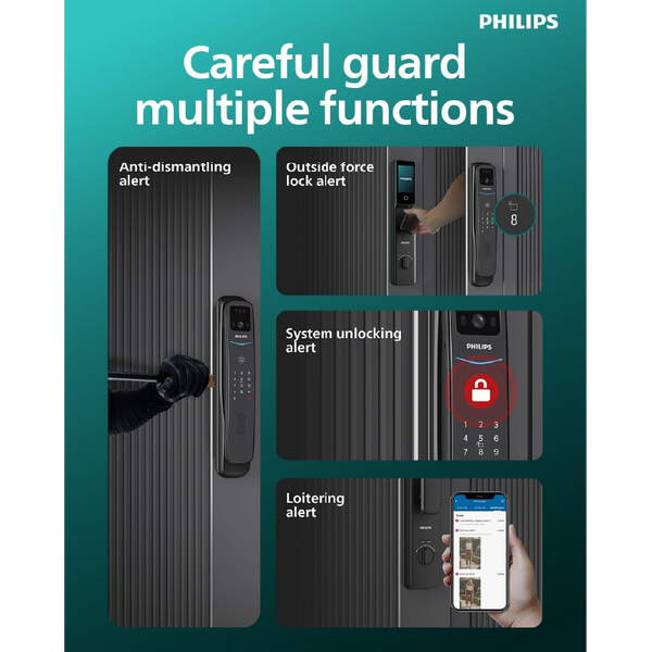 قفل باب ذكي بالتعرف ثلاثي الأبعاد على الوجه Philips DDL702-FVP-7HWS - Black - second