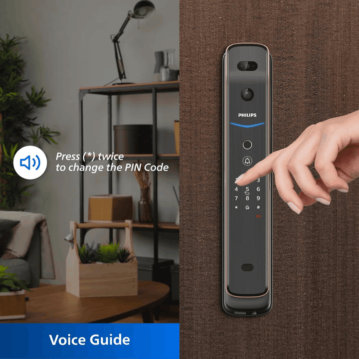 Philips DDL709-FVP-7HWS Push-Pull Smart Door Lock (Copper) - eldabbah-الدباح