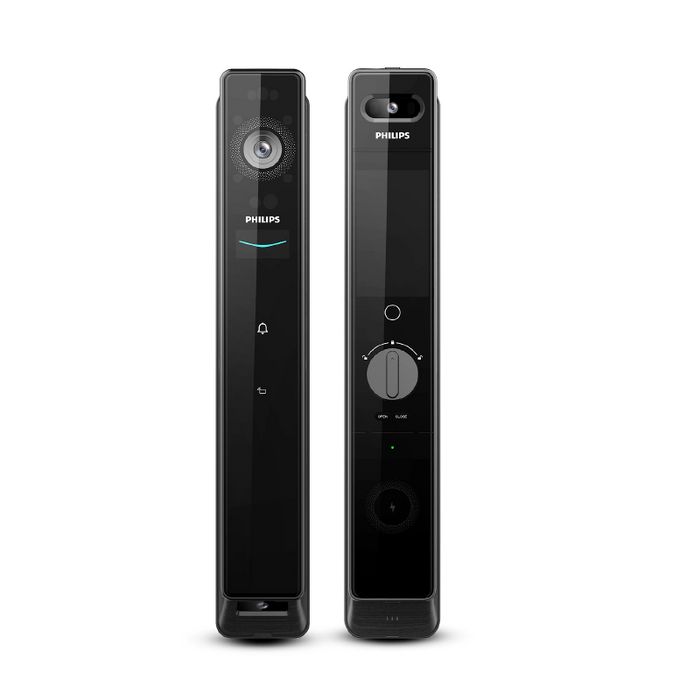 قفل باب ذكي بتقنية Palm Vein والتعرف ثلاثي الأبعاد على الوجه Philips DDL902-MFVP-11HWS - Black