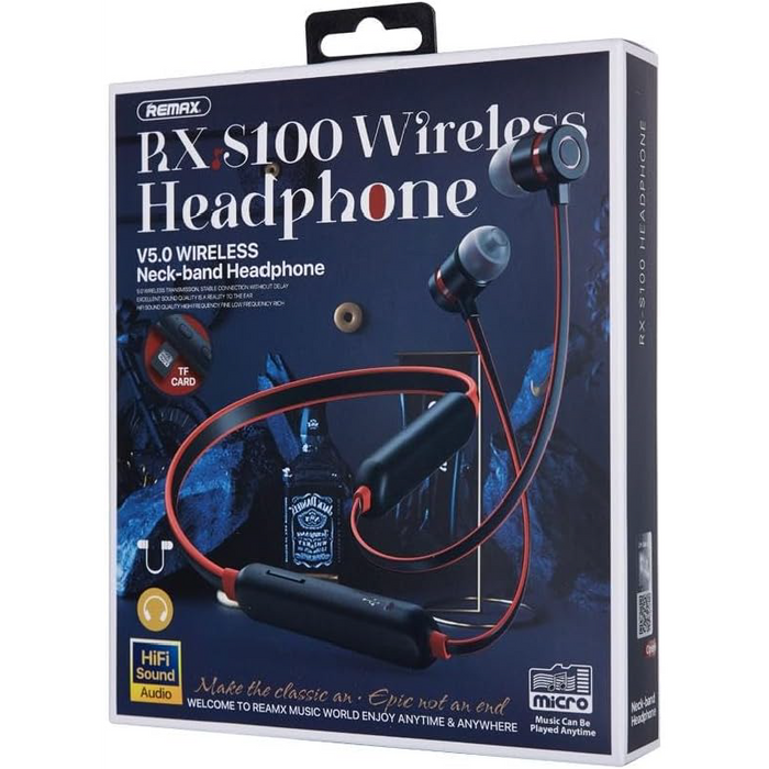 Remax RX-S100 Neckband Bluetooth Headphones - Black