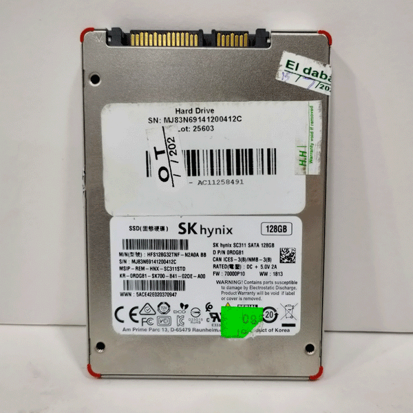 SK hynix Internal Solid State Drive SSD 128GB (USED)-USED SSD-SK hynix-USED, USED HARD DISK, USED SSD-الدباح-El Dabbah