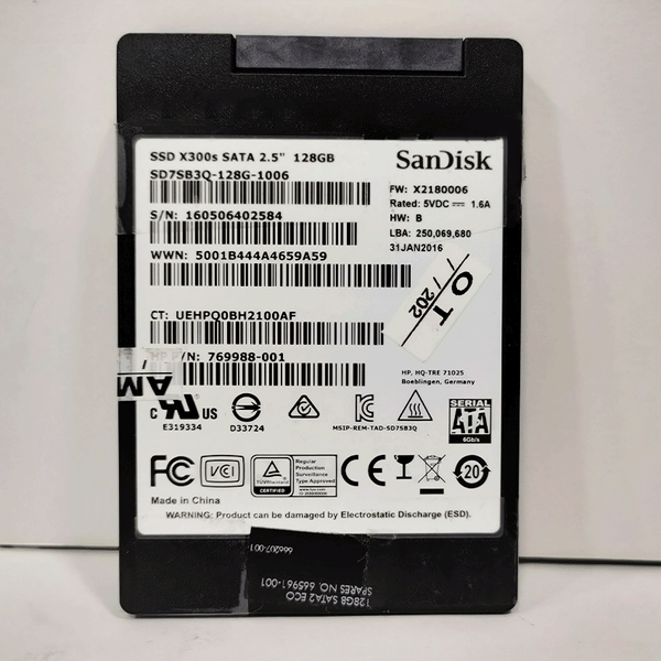 Sandisk Internal Solid State Drive SSD 128GB (USED)-USED SSD-Sandisk-USED, USED HARD DISK, USED SSD-الدباح-El Dabbah