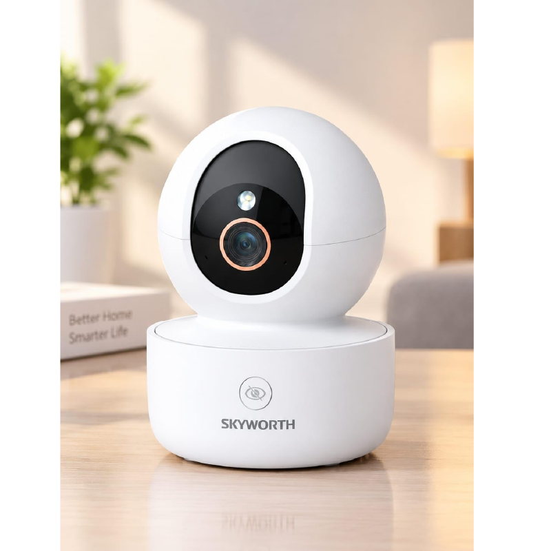 كاميرا مراقبة داخلية SKY WORTH Zeno3 بدقة 3 ميجابكسل، مع إمكانية الدوران بزاوية 360 درجة وإضاءة مزدوجة (Dual Light)