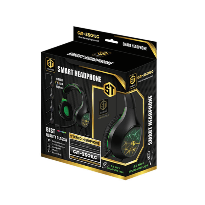 Standard GM-3501LG smart Headphone Light Green-Headphone-ST-STANDARD-Computer Accessories, COMPUTERS, Headphone-الدباح-El Dabbah