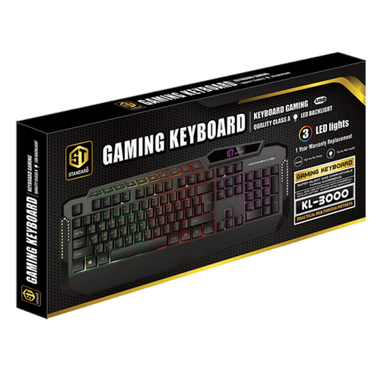 Standard KL3000 Gaming Keyboard without packing-Gaming Keyboard-ST-STANDARD-Computer Accessories, COMPUTERS, Gaming Keyboard, Keyboard-الدباح-El Dabbah