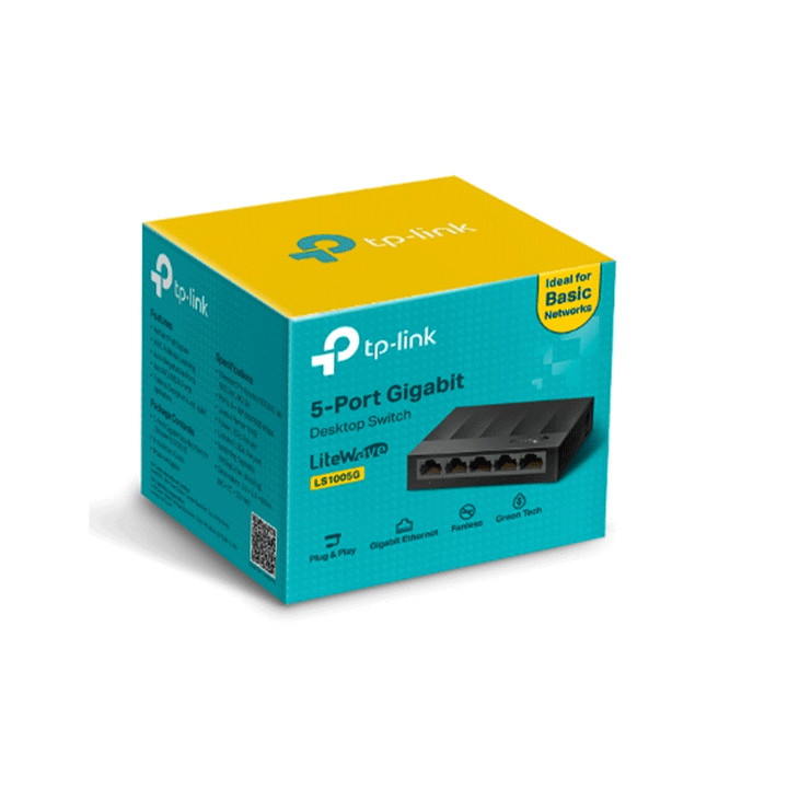 TP-Link LS1005G 5-PORT Network Switch 10/100/1000Mbps-NETWORK SWITCH-TP-LINK-NETWORK, SWITCH-الدباح-El Dabbah