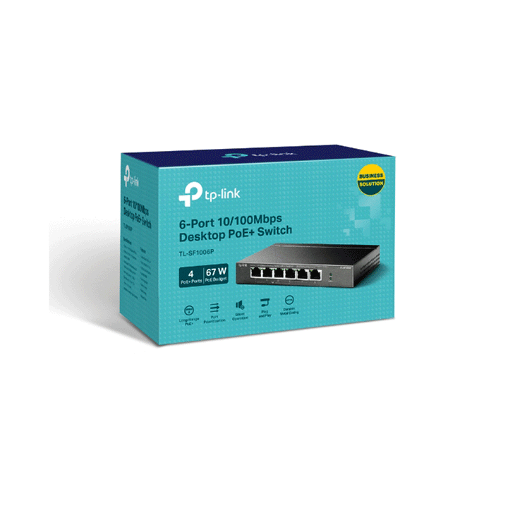 TP-Link TL-SF1006P Unmanaged Desktop PoE Switch 6 Port 10/100Mbps-POE Switch-TP-LINK-NETWORK, switch poe-الدباح-El Dabbah