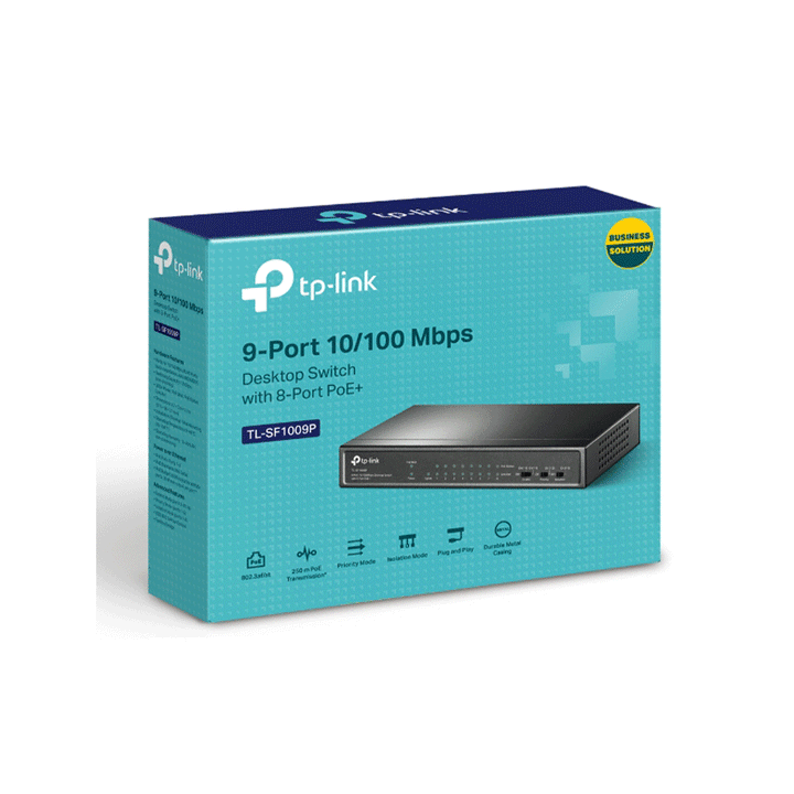 TP-Link TL-SF1009P Unmanaged Desktop PoE Switch 1 Port 10/100Mbps + 8 Port PoE+-POE Switch-TP-LINK-NETWORK, switch poe-الدباح-El Dabbah