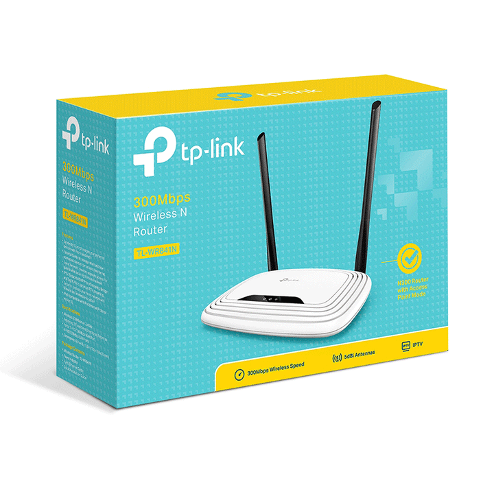 TP-Link TL-WR841N Wireless Router 300Mbps 2 Antenna 5 PORT-Wireless Router-TP-LINK-NETWORK, Router-الدباح-El Dabbah