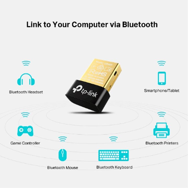 TP-Link UB400 Bluetooth USB Adapter 4.0-Bluetooth USB-TP-LINK-NETWORK, Network Components-الدباح-El Dabbah