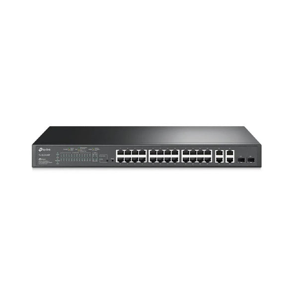 Brand: TP-Link
Model: TL-SL2428P
Type: Switch
Interface: 24x 10/100Mbps PoE Ports - 4x 10/100/1000Mbps Uplink Ports - 2x Combo Gigabit SFP Ports
PoE Power: 250W
Switching Capacity: 12.8Gbps
Packet Forwarding Rate: 9.5Mpps
Standards: IEEE 802.3i, IEEE 802.3u, IEEE 802.3ab, IEEE802.3z, IEEE 802.3ad, IEEE 802.3x, IEEE 802.3az, IEEE 802.1d, IEEE 802.1s, IEEE 802.1w, IEEE 802.1q, IEEE 802.1x, IEEE 802.1p, IEEE 802.3af, IEEE 802.3at
eldabbah-الدباح
