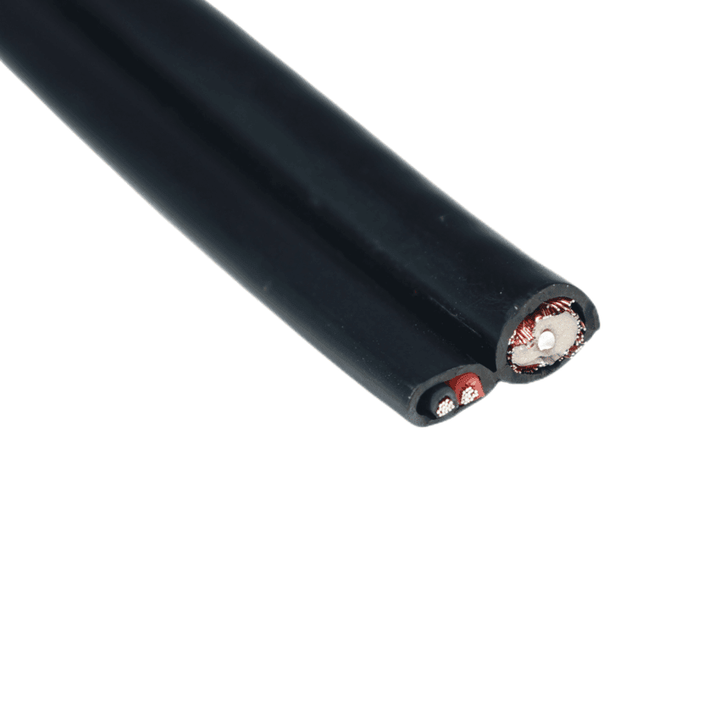 Brand: Televcs

Model: RG59

Length: 100 M

Color: black

insulation: No

Outer conductor: 80 x0.12mm&nbsp;

Jacket: PVC

Certification: mil-c-17

Jacket Material: PVC LSZH TPE
ehdabbah-الدباح