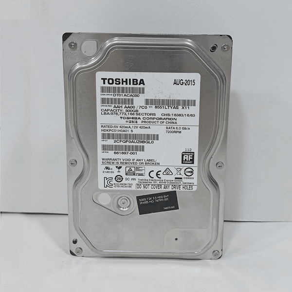 Toshiba Internal PC Hard Disk driver 500GB(USED)-Used HDD-TOSHIBA-USED, USED HARD DISK, USED HDD-الدباح-El Dabbah