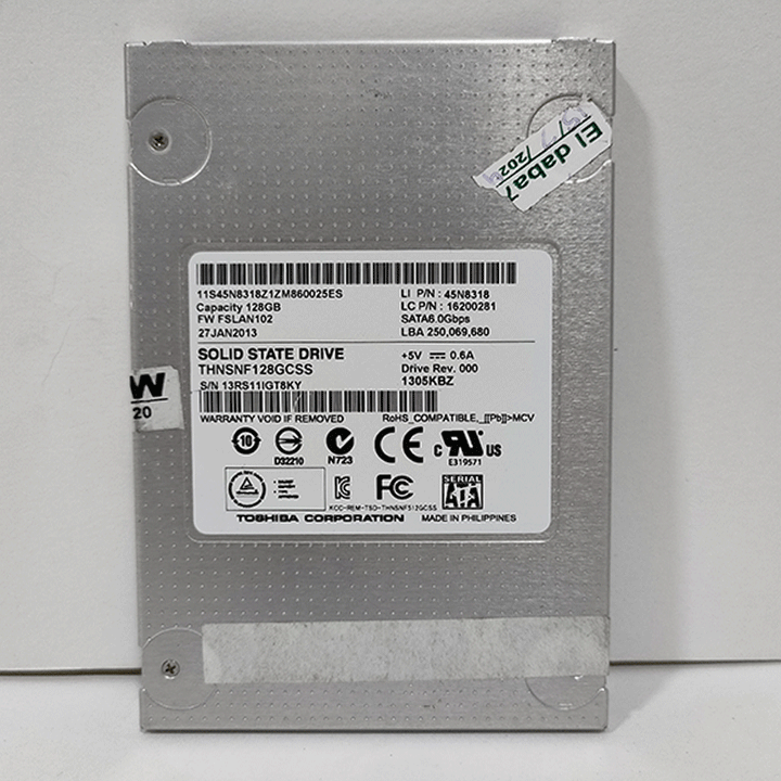 Toshiba Internal Solid State Drive SSD 128GB (USED)-USED SSD-TOSHIBA-USED, USED HARD DISK, USED SSD-الدباح-El Dabbah