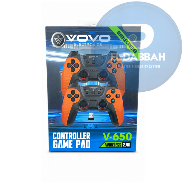طقم دراعات VOVO V-650 لاسلكي 2.4G عدد 2 للكمبيوتر وAndroid