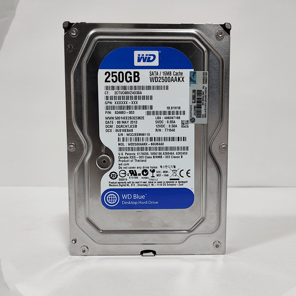 Western Digital Internal PC Hard Disk driver 250GB (USED)-Used HDD-Western Digital-USED, USED HARD DISK, USED HDD-الدباح-El Dabbah