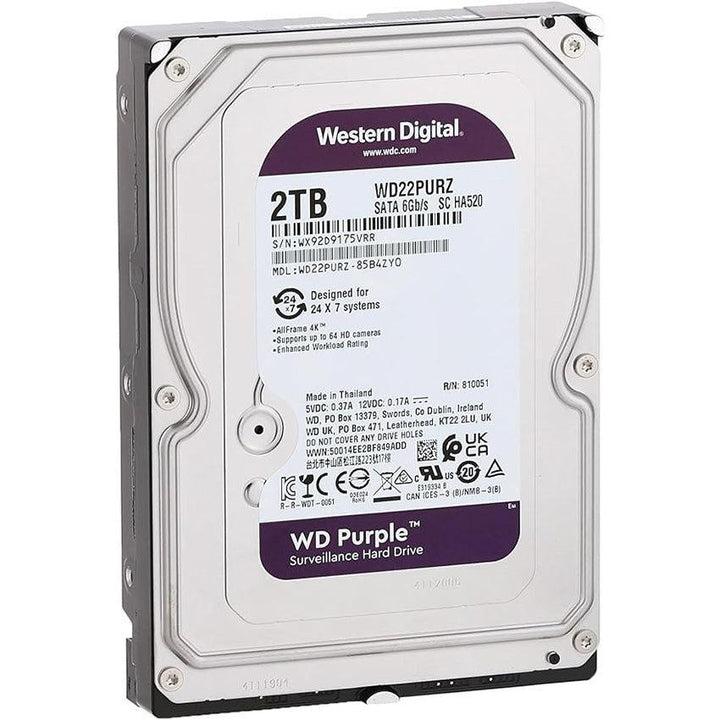 Western Digital Internal PC Hard Disk driver 2TB Purple (NEW)-HDD-Western Digital-COMPUTERS, HDD, Internal Hard (NEW), storage-الدباح-El Dabbah