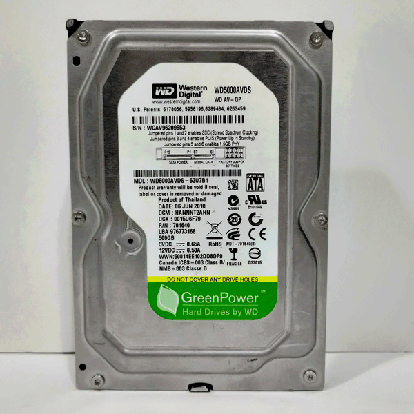 Western Digital Internal PC Hard Disk driver 500GB(USED)-Used HDD-Western Digital-USED, USED HARD DISK, USED HDD-الدباح-El Dabbah