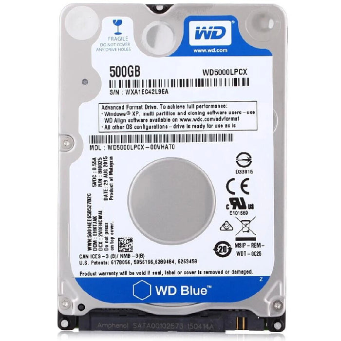 هارد ديسك داخلي للابتوب Western Digital Blue بسعة 500 جيجابت ( إستيراد )