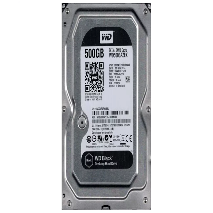 Brand: Western Digital

Type: HDD

Status: Used

Capacity: 500GB

Size: 3.5 Inch

Compatible With: PC
eldabbah-الدباح