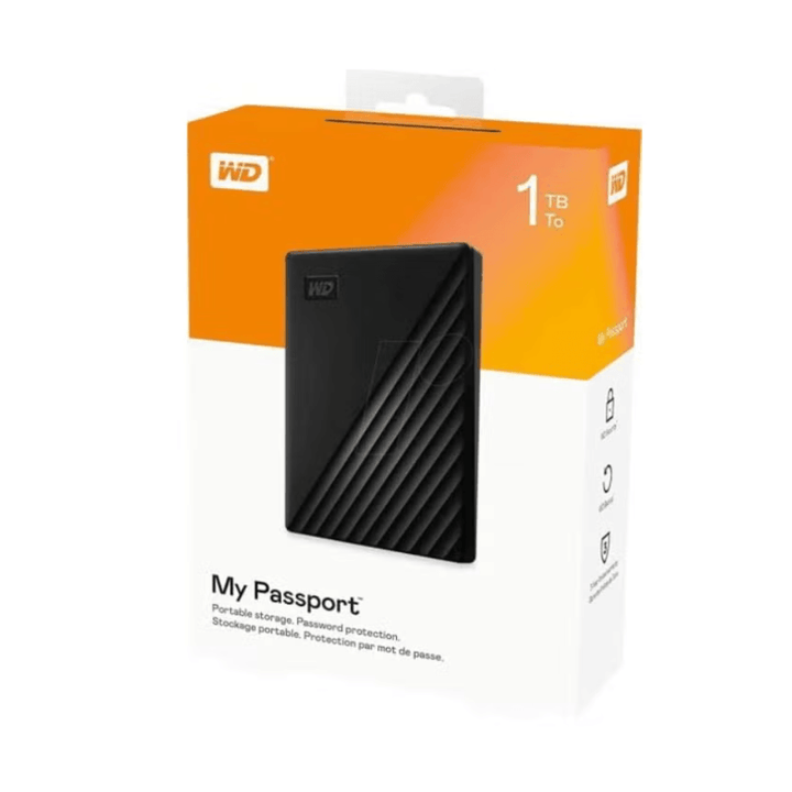Western Digital My Passport Portable External Hard Drive 1TB  Black (NEW)-الدباح-eldabbah