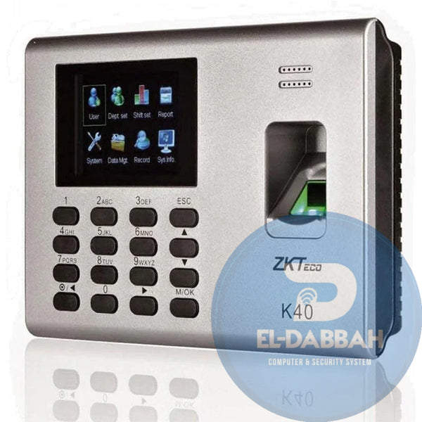 ZKTECO K40 Pro جهاز حضور و انصراف بصمة اصبع أي دي كارت بطارية مدمجة