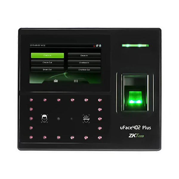 ZKTECO Uface402 Plus جهاز حضور و انصراف يعمل ببصمة الإصبع او بصمة راحة اليد او بصمة الوجه مع شاشة لمس 